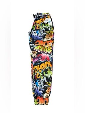 NWT fresh Multicolor Graffiti Print Jogger Sweatpants